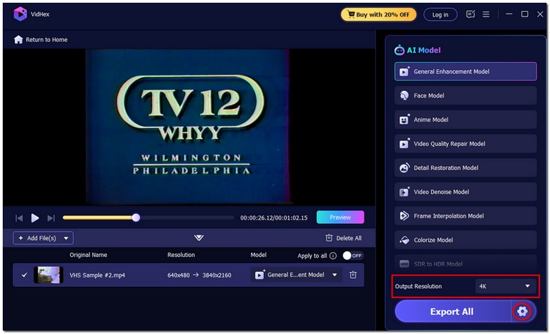 Alterar resolução e formato