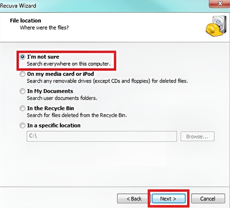 Selecione "Não tenho certeza"