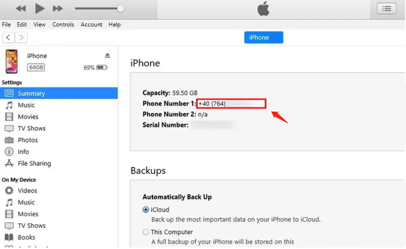 Encontre o número IMEI do iPhone bloqueado no iTunes