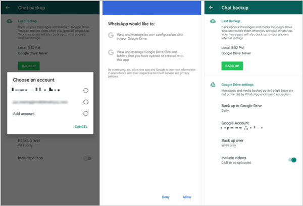 Backup de conversas do WhatsApp do Android para o Google Drive