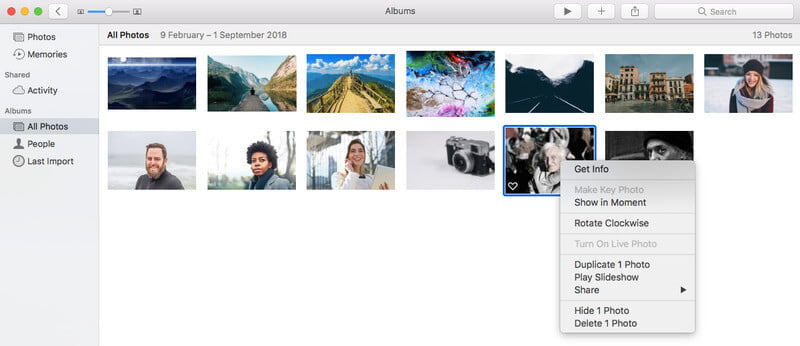 Ocultar fotos no Mac