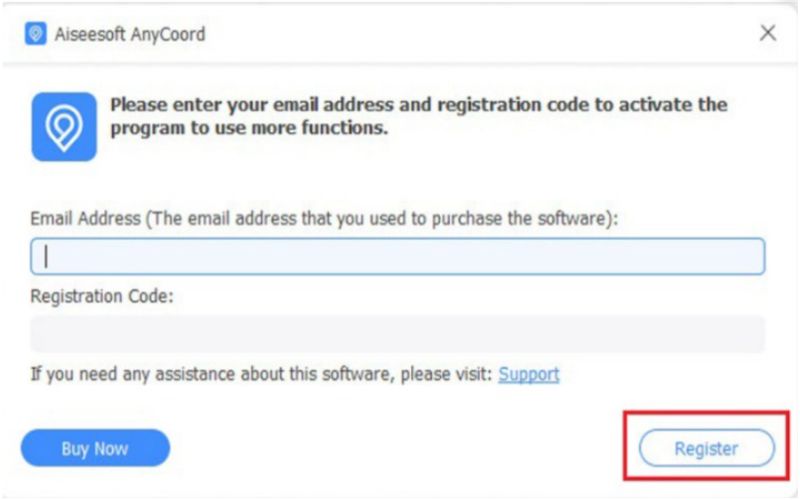 Registre o código
