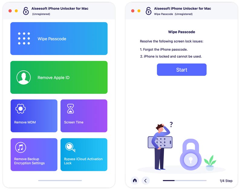 Limpar senha do iPhone Unlocker para Mac