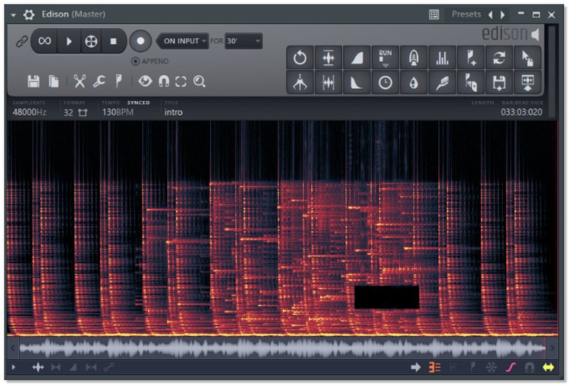 Abra o Edison Master no FL Studio para isolamento vocal.