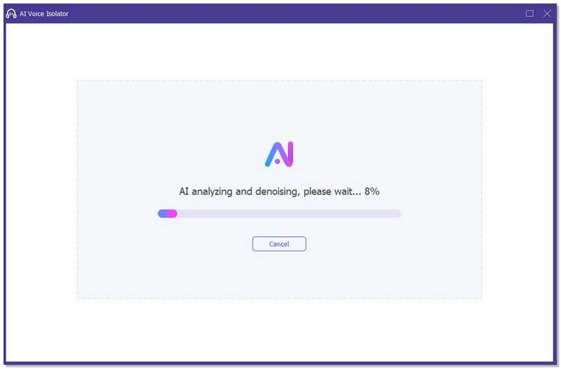 Aguarde a conclusão do processo de isolamento vocal por IA.