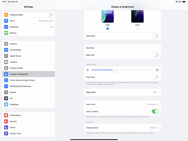 Lock iPad Screen Auto Lock