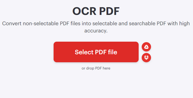ILovePDF Selecionar arquivo PDF Tornar PDF pesquisável