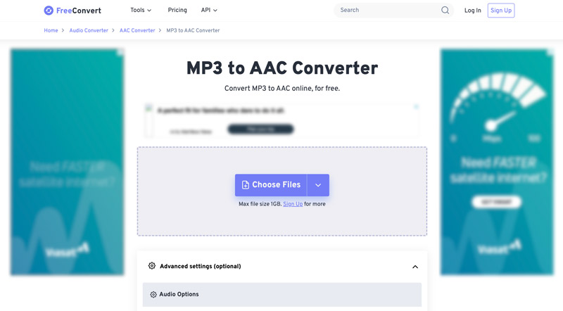 FreeConvert MP3 para AAC para conversor