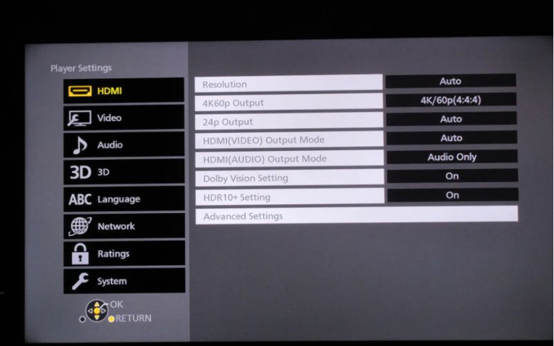 Definir para configurações 4k