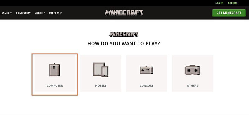 Dispositivo de Seleção do Minecraft