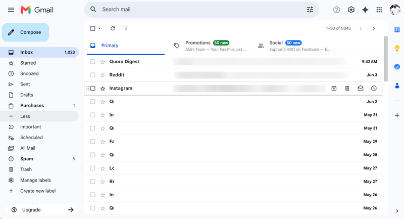 Recuperar emails apagados do Gmail na Web