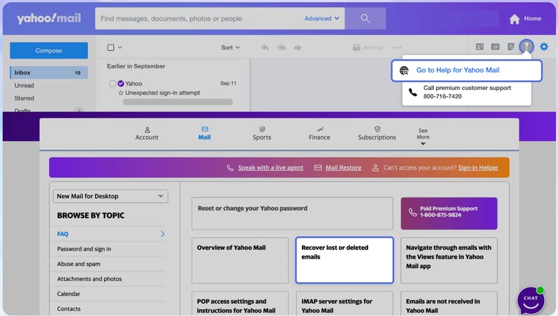 Recover Lost And Deleted Yahoo Emails Request
