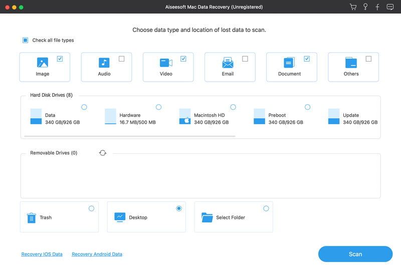 Verificar arquivos excluídos do Mac na área de trabalho