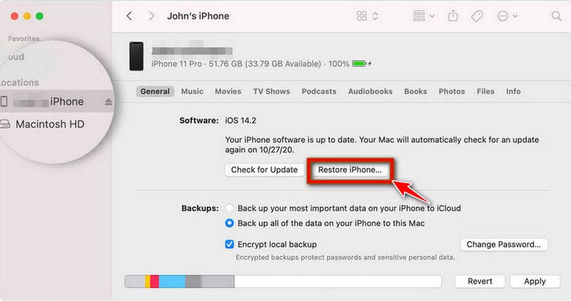 Faça backup das notas do iPhone para o Mac Finder