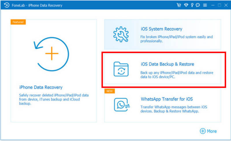 Abra o backup e restauração de dados do iOS