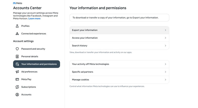 Faça um backup do Facebook