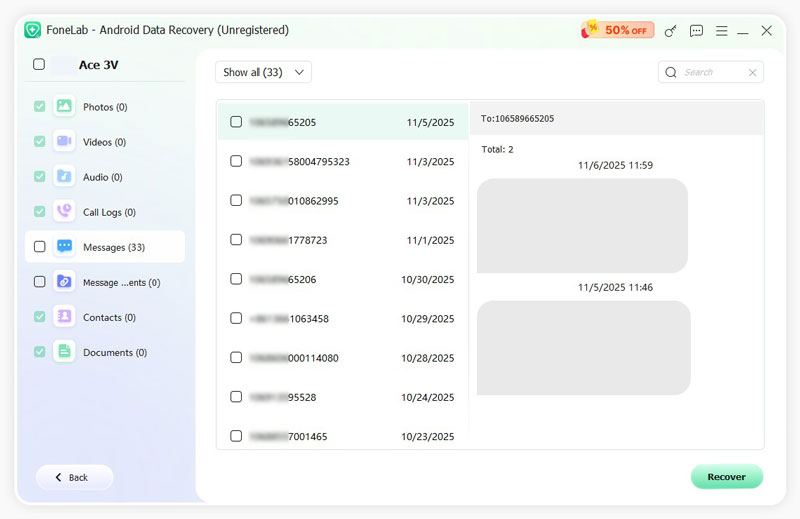 Recuperar Mensagens Excluídas