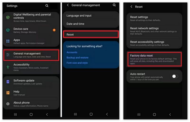 Restaurar dados de fábrica do Android