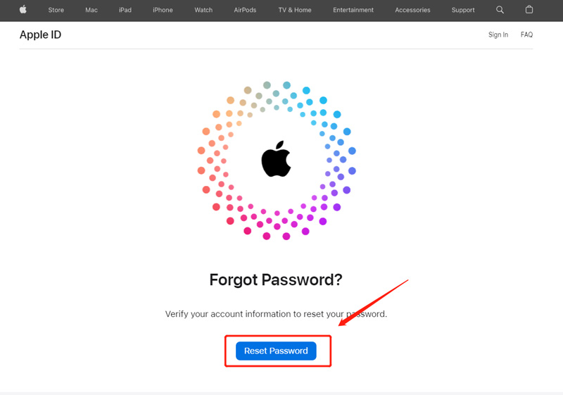 Redefinir a senha do ID Apple no site do iForgot