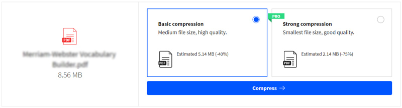 Selecione a compactação básica