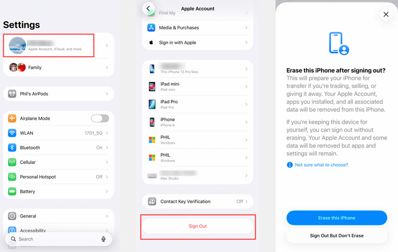 Sair da conta Apple ID Configurações do iPhone
