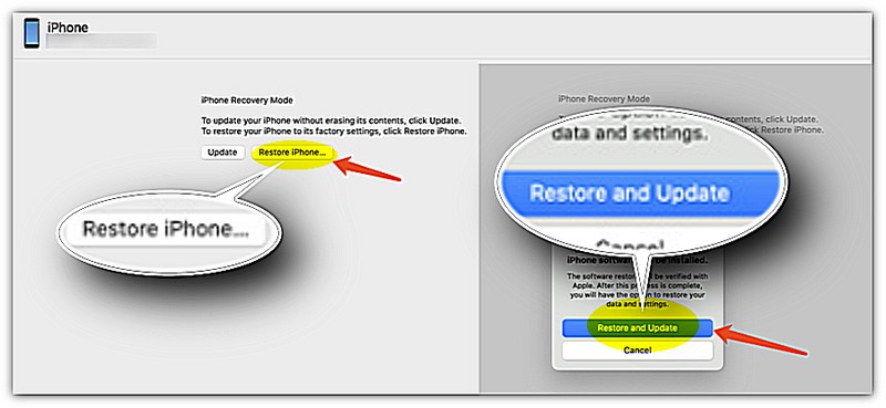 Atualizar e restaurar para ignorar o ID Apple