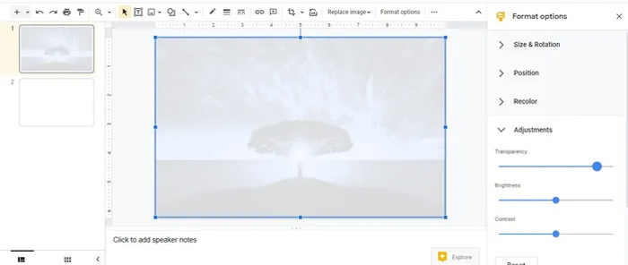 Google Slide remover plano de fundo