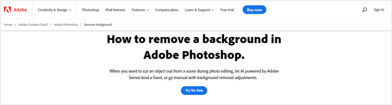 Iniciar avaliação gratuita do Adobe Photoshop