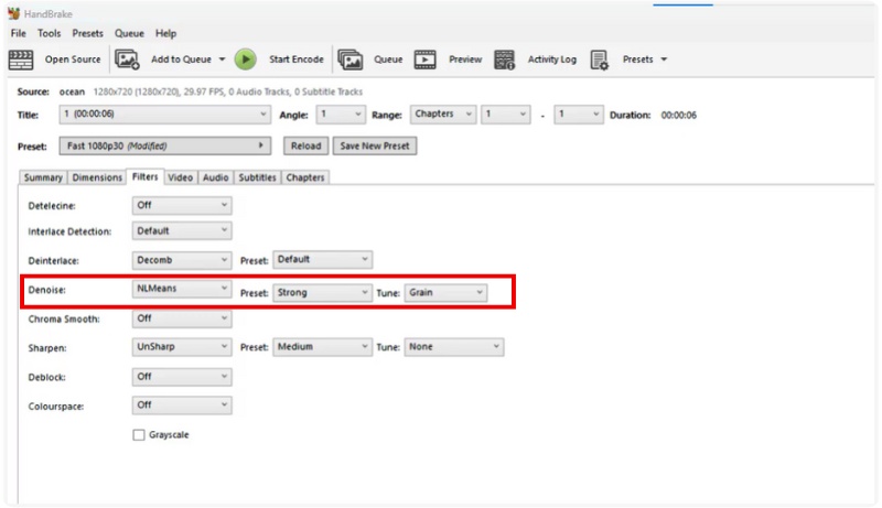 Ativar filtro de redução de ruído