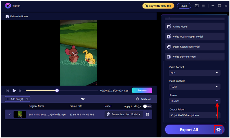 Escolha uma taxa de quadros