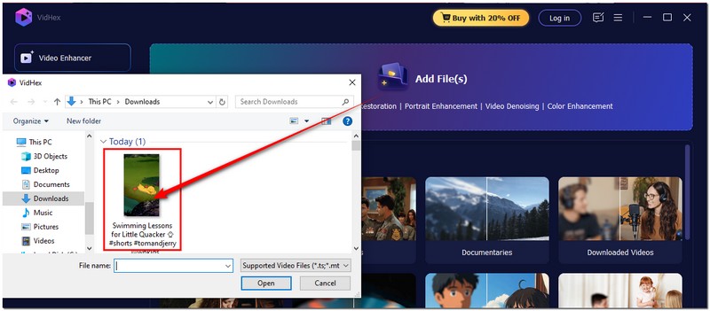 Faça o upload do vídeo de danos.