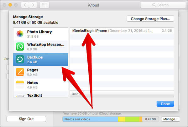 Backup do iCloud no Mac