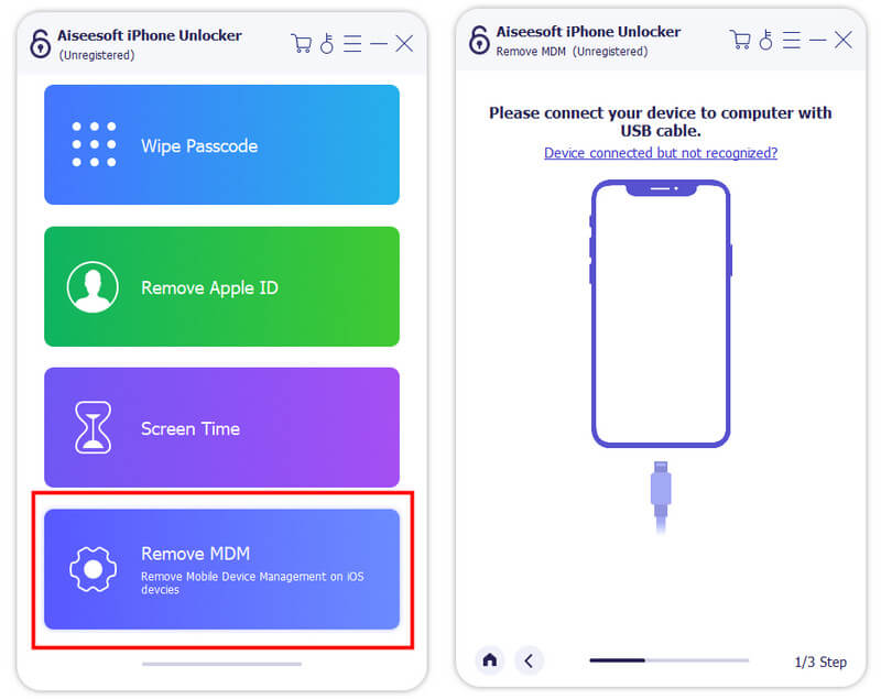 Conecte o iPhone para remover o MDM