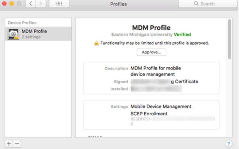 Remover perfil MDM