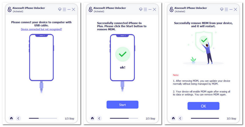 Passos do desbloqueio do iPhone da Aiseesoft