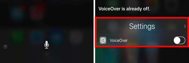 Remova o VoiceOver no iPhone usando a siri
