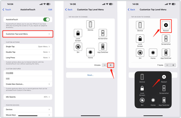 Reinicie o iPhone sem o botão liga / desliga via AssistiveTouch