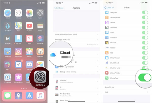 Ativar o recurso de backup do icloud do WhatsApp