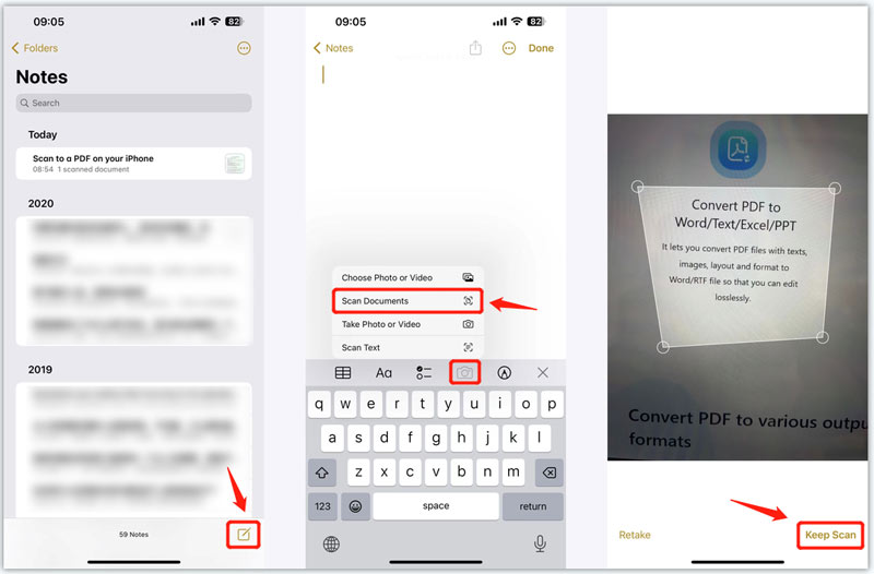 Digitalizar iPhone para PDF usando Notas