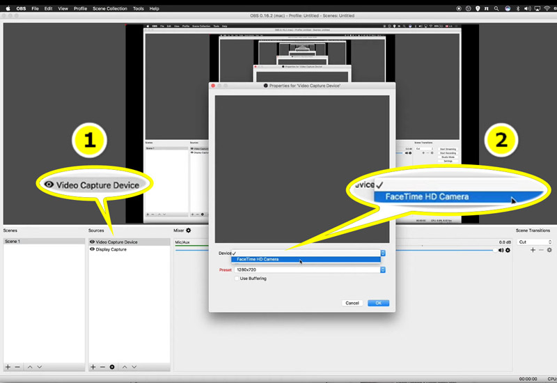 Câmera HD do OBS Facetime