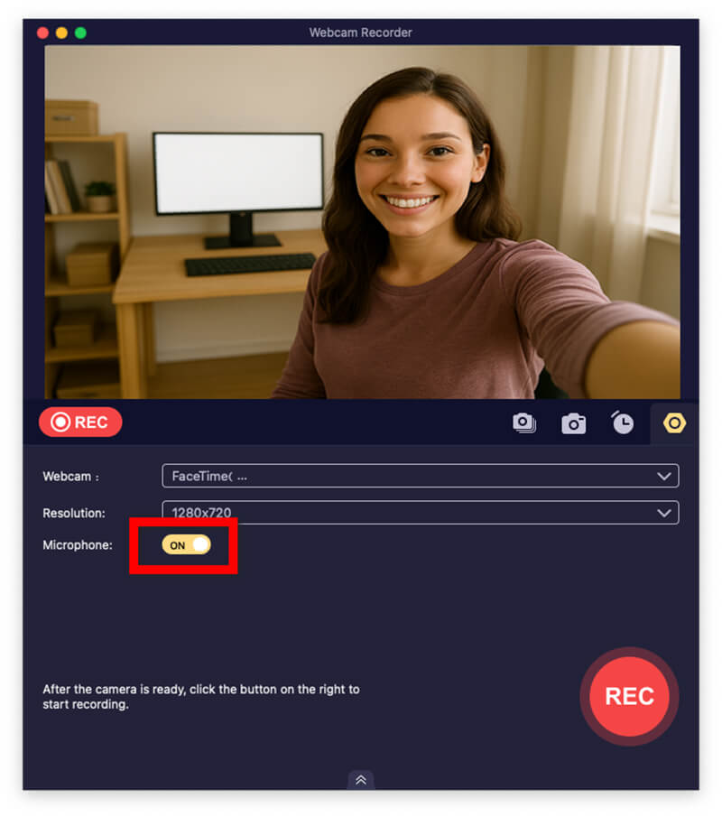 Gravador de Webcam com Áudio Ativado