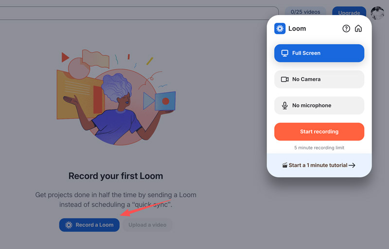 Gravação de tela no laptop com o Loom