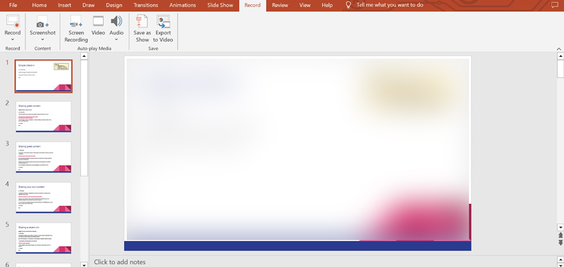 Gravação de tela no Windows 11 usando o PowerPoint