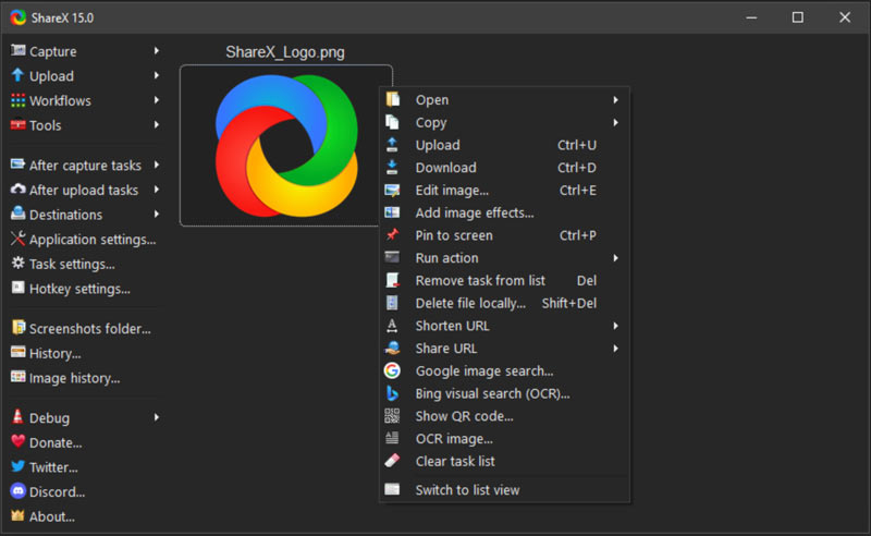 ShareX para captura de tela no Windows