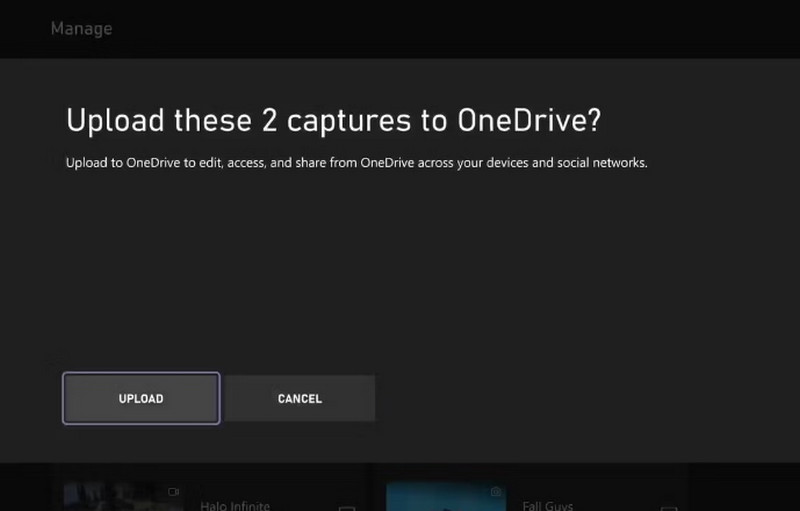 Carregar Xbox para OneDrive