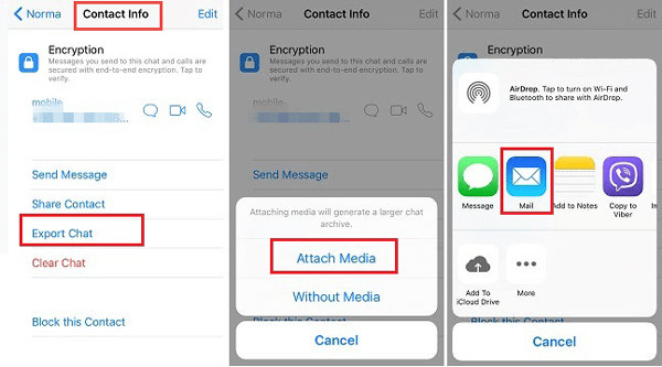 Exportar mensagens do WhatsApp para iPhone