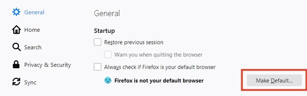 Definir firefox como navegador padrão