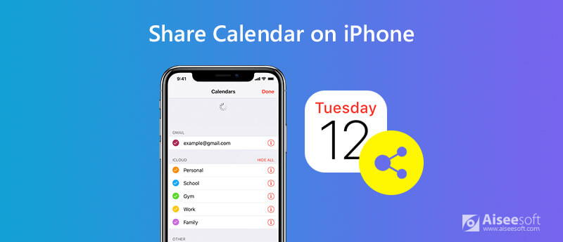 Compartilhar calendários e eventos no iPhone