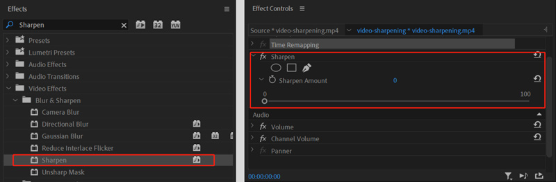 Aplicar o efeito de nitidez a um vídeo no Premiere Pro