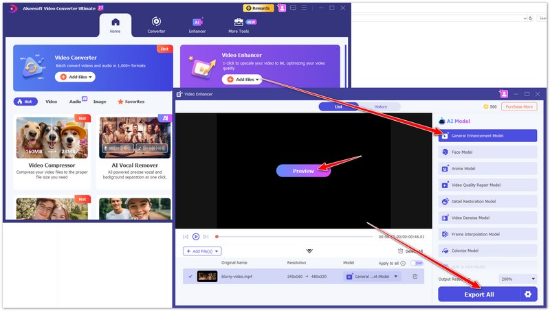 Aprimore a nitidez do seu vídeo no Aiseesoft Video Converter Ultimate.